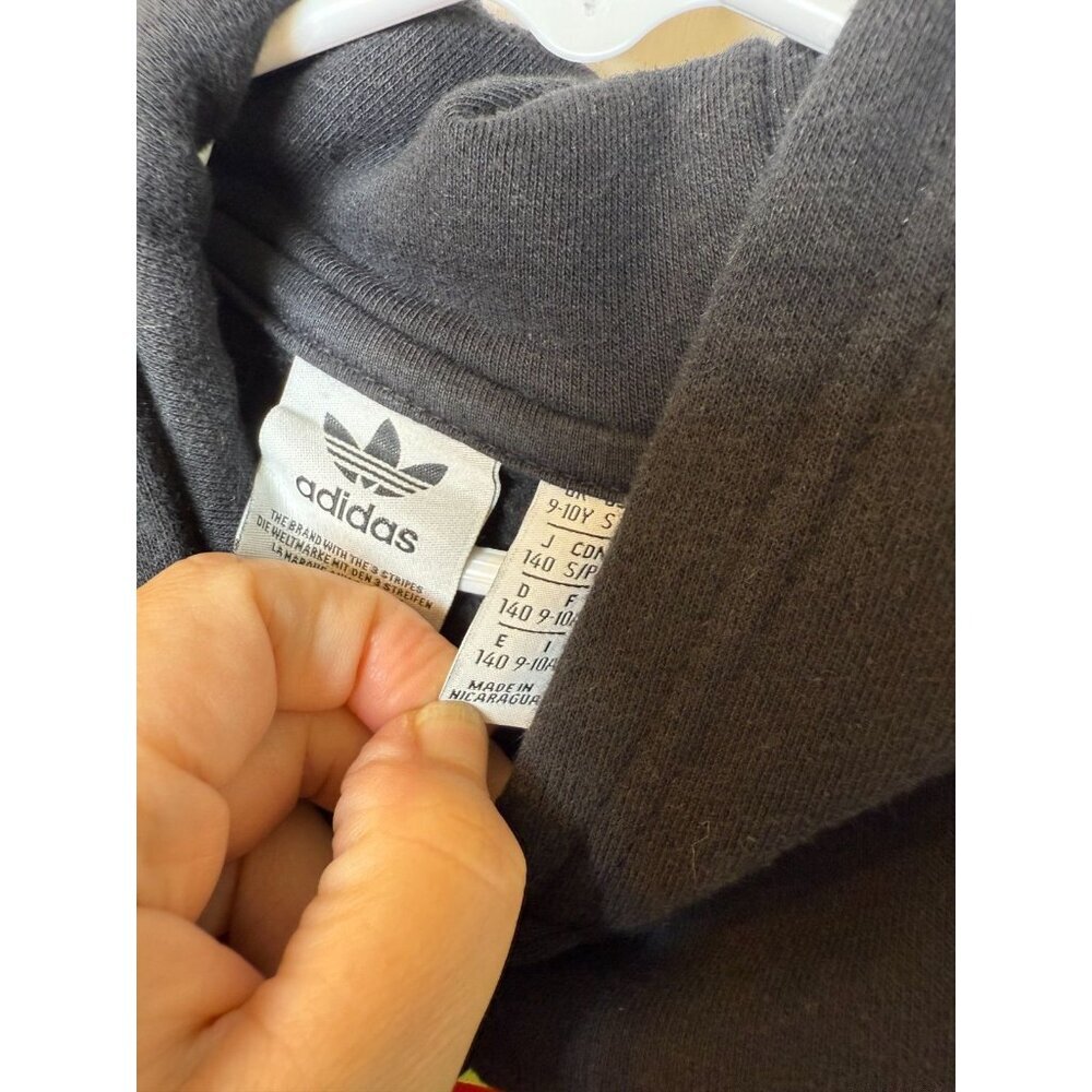 Adidas Youth Pullover Hoodie Black Hoodie Sweatshirt Size S Age 9-10 - Picture 7 of 10